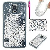 Coque Galaxy S5, Glitter Liquide TPU Etui, Firefish Dynamique Liquide Forme de Cœur Sables Mouvants Transparente Case pour Samsung Galaxy ...