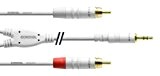 Cordial CFY 1,5 WCC-SNOW Câble 1x mini Jack stéréo 3,5 mm / 2x RCA (Cinch) mâle - 1.5m