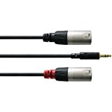 Cordial CFY 1.8 WMM Câble adaptateur en Y jack stéréo 3,5 mm vers 2 x XLR mâles 1,8 m