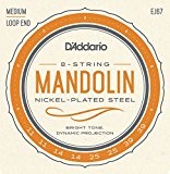 D'Addario CDD EJ67 Jeu de Cordes pour Mandoline Plaqué Nickel - Light