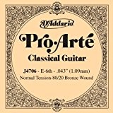 D'Addario Corde seule en bronze 80/20 et nylon pour guitare classique D'Addario Pro-Arte J4706, Normal, sixième corde