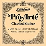 D'Addario Corde seule en nylon pour guitare classique D'Addario Pro-Arte J4503, Normal, troisième corde