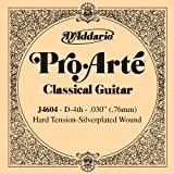 D'Addario Corde seule en nylon pour guitare classique D'Addario Pro-Arte J4604, Hard, quatrième corde
