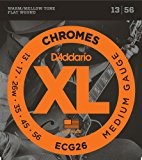 D'Addario Cordes à filet plat pour guitare électrique D'Addario Chromes ECG26, Medium, 13-56