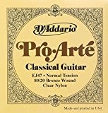 D'Addario Cordes en bronze 80/20 pour guitare classique D'Addario Pro-Arte EJ47, Normal