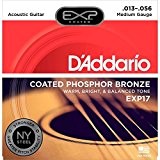 D'Addario Cordes en bronze phosphoreux pour guitare acoustique avec revêtement D'Addario , Medium, 13-56