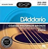 D'Addario Cordes en bronze phosphoreux pour guitare acoustique avec revêtement D'Addario , Light, 12-53