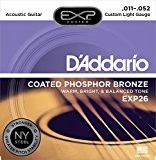 D'Addario Cordes en bronze pour guitare acoustique avec revêtement D'Addario, Custom Light, 11-52