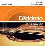 D'Addario Cordes en bronze pour guitare acoustique D'Addario EZ900, 85/15, Extra Light, 10-50