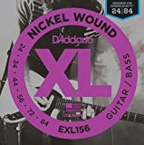 D'Addario Cordes en nickel pour basse/guitare D'Addario EXL156, Fender Nickel Wound Bass VI, 24-84