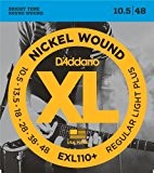 D'Addario Cordes en nickel pour guitare électrique D'Addario EXL110+, Regular Light Plus, 10.5-48