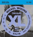 D'Addario Cordes en nickel pour guitare électrique D'Addario EXL116, Medium Top/Heavy Bottom, 11-52