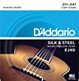 D'Addario Cordes en soie et acier pour guitare folk D'Addario EJ40, 11-47