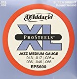 D'Addario Cordes pour guitare électrique D'Addario ProSteels EPS600, Jazz Medium, 13-56