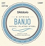 D'Addario EJ60NY Cordes pour Banjo 9-20 Light