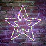 Décoration Noël - Étoile Tube Lumineux LED Multicolore Intérieur/Extérieur 55cm par Festive Lights