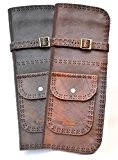 Deluxe Handmade Leather Drum Stick Bag (Brown)