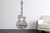 Designdivil Wall Decals Sticker mural en vinyle en forme de guitare