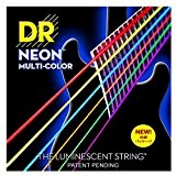 Dr Néon Multicolore Cordes pour Guitare électrique haute définition touche luminescente Lot de 2 Valeur de calibre 10-46