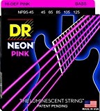 DR Strings NEON 45-125 Jeu de Cordes pour Guitare Basse Rose