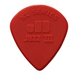 Dunlop Nylon Jazz III XL Lot de 12 médiators pour guitare Rouge 1,38 mm