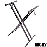 DynaSun MKX2 Support Stand Clavier Dual Tube forme-X pour Clavier Piano Synthétiseur Workstation