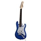 Eagletone Sun State Mini Guitare électrique type Stratocaster 3/4 pour enfant Bleu