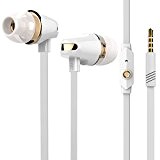 Écouteurs intra-auriculaires langsdom® In Ear avec contrôle du volume + micro pour Apple iOS et Android en blanc