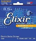Elixir Jeu de 12 cordes pour guitare électrique Revêtement ultra-fin nanoweb Light 0,010/0,046