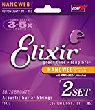Elixir Nanoweb Custom Light Acoustic Guitar Strings 2-Pack (Standard) (japan import)