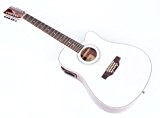 Ergonomique rystone 4260180887204 12 cordes de guitare Western avec micro/EQ Blanc