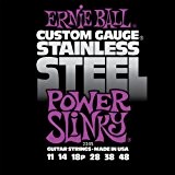 Ernie Ball 2245 Jeu de cordes 11-48 Power Slinky Stainless Steel