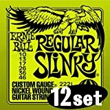 Ernie Ball Regular Slinky 10-46 - Jeu de cordes guitare électrique - P02221,lot de 12