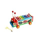ESYN Xylophone en bois instrument musical de voiture de traction animale enfants jouets