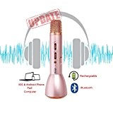 Evangel K088 Lecteur Karaoké portable haut-parleur Bluetooth sans fil et microphone à condensateur microphone Vocal son/karaoké/enregistrement Chantant, compatible avec iPhone, ...