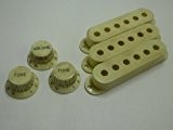 (Fabrique IN JAPAN)High Quality VINTAGE Relic Strat Knob Blanc RelicWhite pickupcover set metric