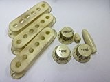 (Fabrique IN JAPAN)High Quality VINTAGE Relic Strat Knob RelicWhite switchknob armcap pickupcover set metric