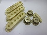 (Fabrique IN JAPAN)High Quality VINTAGE Relic Strat Knob RelicWhite switchknob armcap pickupcover set inch
