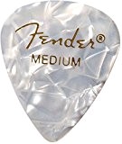 Fender 351 Classic Celluloid Picks 12-Pack (White Moto) Medium- Lot de 12 médiators