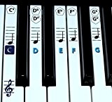 finefun Piano Clavier Clé et Note de musique autocollants en Piano d'apprentissage Label (Noir) bleu