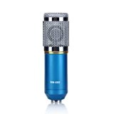 Floureon Microphone à Condensateur - Fonction Karaoké Audio DJ - avec Mic Shock Mount - Bleu
