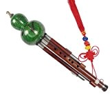 Flûte chinoise cloisonnée Hulusi du bois sandal avec 3 Octaves #108G + Coffret + Guide à jouer