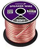 Fosmon Câble Haut-Parleurs (15m) 18AWG Spooled CCA (Copper Clad Aluminum) Speaker Wire avec Rouge Polarity Mark