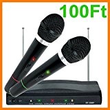 GBL® Microphone Sans Fil Studio Kit de Système de Microphone à Distance FM Émetteur Récepteur avec Câble Audio pour KTV ...