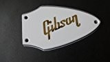 Gibson flying V truss rod cover 3ply white with gold logo + screws new