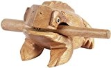 GPCT Wood Frog Croak Guiro, taille Medium 10,2 cm, bois de mangue sophistiqué, artisanat, Mystery Mountain Grenouille Instrument de percussion