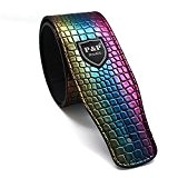 Guitar Strap Leather Embossed Snake Pu Adjustable Acoustic Electric Bass Rainbow