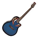 Guitare Electro-Acoustique à Dos Rond Deluxe par Gear4music Bleu Éclatant