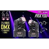 Ibiza Light - Pack De 2 Lyres Led Lmh Froggy Dmx + Crochets + Câble ... Prix Fou !