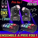 Ibiza Light - Pack Spider Lyre A Prix Incroyable ... 2 Lyres Led + 2 Spider 8 Beam + Câbles ...
